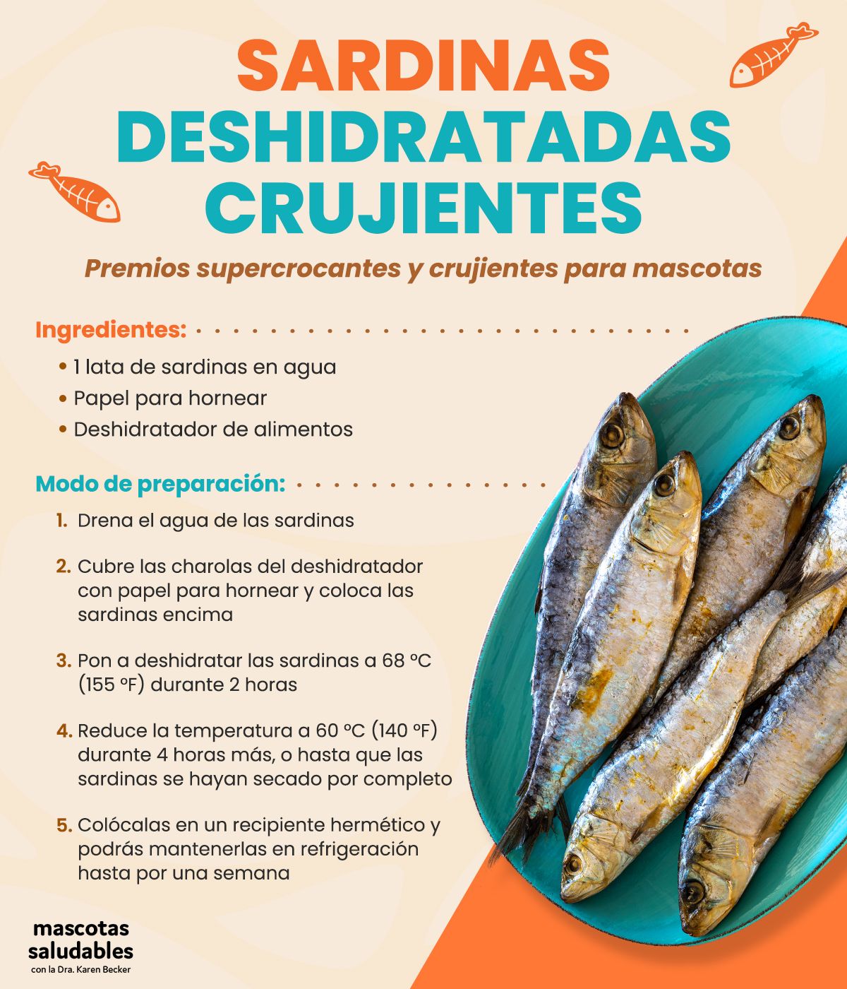 sardinas deshidratadas crujientes para mascotas